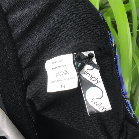 Simply Swim tankini adjustable strap swim top black with bright floral print - Picture 9 of 9